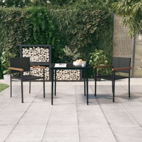 Garten-Essgruppe 3-teilig schwarz von vidaXL, Gartensets - Ref: Foro24-3099419, Preis: 196,50 €, Rabatt: %