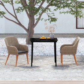 3-piece garden dining set with brown cushions by vidaXL, Garden sets - Ref: Foro24-3099523, Price: 322,99 €, Discount: %