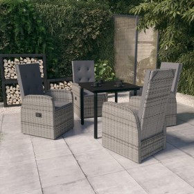 5-piece garden dining set with gray cushions by vidaXL, Garden sets - Ref: Foro24-3099474, Price: 683,88 €, Discount: %