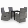 Juego de comedor de jardín 5 piezas con cojines gris de vidaXL, Conjuntos de jardín - Ref: Foro24-3099474, Precio: 683,88 €, ...