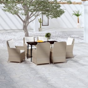 Garden dining set 7 pieces brown by vidaXL, Garden sets - Ref: Foro24-3099568, Price: 987,99 €, Discount: %