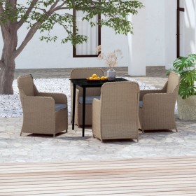 5-piece garden dining set with brown cushions by vidaXL, Garden sets - Ref: Foro24-3099548, Price: 587,99 €, Discount: %