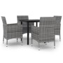 Set comedor de jardín 5 pzas y cojines ratán sintético y vidrio de vidaXL, Conjuntos de jardín - Ref: Foro24-3099692, Precio:...