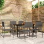 Garten-Essgruppe 7-teilig grau von vidaXL, Gartensets - Ref: Foro24-3099598, Preis: 390,44 €, Rabatt: %