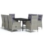 Juego de comedor de jardín 9 piezas gris y negro de vidaXL, Conjuntos de jardín - Ref: Foro24-3099364, Precio: 2,00 €, Descue...