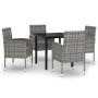 Juego de comedor para jardín 5 piezas gris antracita de vidaXL, Conjuntos de jardín - Ref: Foro24-3099608, Precio: 331,93 €, ...