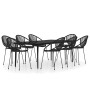 Juego de comedor de jardín 9 piezas negro de vidaXL, Conjuntos de jardín - Ref: Foro24-3099136, Precio: 1,00 €, Descuento: %