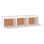 TV furniture 3 pieces solid white pine wood by vidaXL, TV Furniture - Ref: Foro24-3100125, Price: 118,85 €, Discount: %