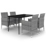 Set comedor de jardín 5 pzas y cojines ratán sintético y vidrio de vidaXL, Conjuntos de jardín - Ref: Foro24-3099741, Precio:...