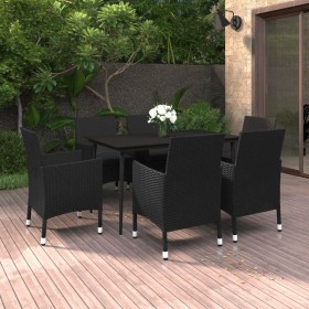 Set comedor de jardín 7 pzas y cojines ratán sintético y vidrio de vidaXL, Conjuntos de jardín - Ref: Foro24-3099736, Precio:...