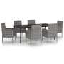 Juego de comedor de jardín 7 piezas gris antracita de vidaXL, Conjuntos de jardín - Ref: Foro24-3099629, Precio: 594,16 €, De...