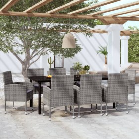 Juego de comedor de jardín 9 piezas gris antracita de vidaXL, Conjuntos de jardín - Ref: Foro24-3099612, Precio: 753,35 €, De...