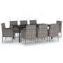 Juego de comedor de jardín 9 piezas gris antracita de vidaXL, Conjuntos de jardín - Ref: Foro24-3099612, Precio: 753,35 €, De...