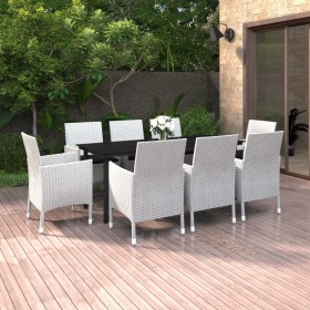 Garten-Essset 9-teilig und Kissen aus synthetischem Rattan und Glas von vidaXL, Gartensets - Ref: Foro24-3099702, Preis: 725,...