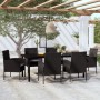 Juego de comedor para jardín 7 piezas negro de vidaXL, Conjuntos de jardín - Ref: Foro24-3099617, Precio: 587,99 €, Descuento: %