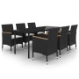 Set comedor de jardín 7 pzas y cojines ratán sintético y vidrio de vidaXL, Conjuntos de jardín - Ref: Foro24-3099773, Precio:...