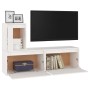 TV-Möbel 3-teilig aus massivem weißem Kiefernholz von vidaXL, TV-Möbel - Ref: Foro24-3100175, Preis: 108,09 €, Rabatt: %