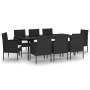 Garden dining set 9 pieces black by vidaXL, Garden sets - Ref: Foro24-3099624, Price: 620,99 €, Discount: %