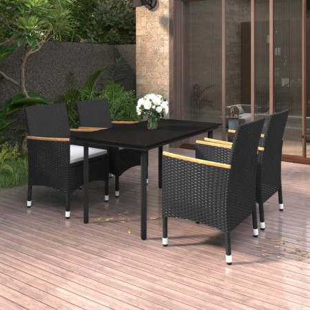 Garden dining set 5 pieces and synthetic rattan and glass cushions by vidaXL, Garden sets - Ref: Foro24-3099771, Price: 359,9...