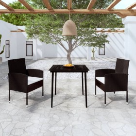 Juego de comedor para jardín 3 piezas negro de vidaXL, Conjuntos de jardín - Ref: Foro24-3099619, Precio: 217,99 €, Descuento: %