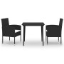 Juego de comedor para jardín 3 piezas negro de vidaXL, Conjuntos de jardín - Ref: Foro24-3099619, Precio: 217,99 €, Descuento: %