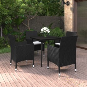 Garten-Essgruppe 5-teilig und Kissen aus synthetischem Rattan und Glas von vidaXL, Gartensets - Ref: Foro24-3099728, Preis: 3...