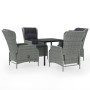 5-Piece Gray Synthetic Rattan Garden Dining Set by vidaXL, Garden sets - Ref: Foro24-3099644, Price: 1,00 €, Discount: %