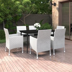 Garten-Essgruppe 7-teilig und Kissen aus synthetischem Rattan und Glas von vidaXL, Gartensets - Ref: Foro24-3099748, Preis: 5...