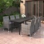 Set comedor de jardín 7 pzas y cojines ratán sintético y vidrio de vidaXL, Conjuntos de jardín - Ref: Foro24-3099695, Precio:...