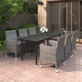 Garden dining set 7 pieces and synthetic rattan and glass cushions by vidaXL, Garden sets - Ref: Foro24-3099695, Price: 613,9...