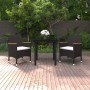 Set comedor de jardín 3 pzas y cojines ratán sintético y vidrio de vidaXL, Conjuntos de jardín - Ref: Foro24-3099769, Precio:...