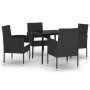 Juego de comedor para jardín 5 piezas negro de vidaXL, Conjuntos de jardín - Ref: Foro24-3099620, Precio: 334,57 €, Descuento: %