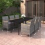 Set comedor de jardín 7 pzas y cojines ratán sintético y vidrio de vidaXL, Conjuntos de jardín - Ref: Foro24-3099779, Precio:...