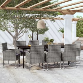 Juego de comedor de jardín 9 piezas gris antracita de vidaXL, Conjuntos de jardín - Ref: Foro24-3099630, Precio: 751,99 €, De...