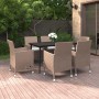 Garten-Essgruppe 7-teilig und Kissen aus synthetischem Rattan und Glas von vidaXL, Gartensets - Ref: Foro24-3099754, Preis: 5...