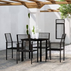 Juego de comedor de jardín 5 piezas negro de vidaXL, Conjuntos de jardín - Ref: Foro24-3099198, Precio: 237,99 €, Descuento: %