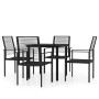 Juego de comedor de jardín 5 piezas negro de vidaXL, Conjuntos de jardín - Ref: Foro24-3099198, Precio: 237,89 €, Descuento: %