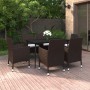 Garten Esstischgarnitur 7 tlg. und Kissen Kunststoff Rattan und Glas von vidaXL, Gartensets - Ref: Foro24-3099724, Preis: 511...