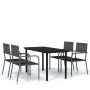 Juego de comedor de jardín 5 piezas gris de vidaXL, Conjuntos de jardín - Ref: Foro24-3099585, Precio: 277,05 €, Descuento: %