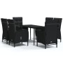 Juego de comedor de jardín 7 piezas con cojines negro de vidaXL, Conjuntos de jardín - Ref: Foro24-3099369, Precio: 1,00 €, D...