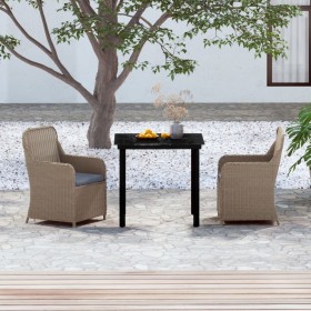 3-piece garden dining set with brown cushions by vidaXL, Garden sets - Ref: Foro24-3099535, Price: 323,99 €, Discount: %