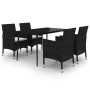 Set comedor de jardín 5 pzas y cojines ratán sintético y vidrio de vidaXL, Conjuntos de jardín - Ref: Foro24-3099729, Precio:...