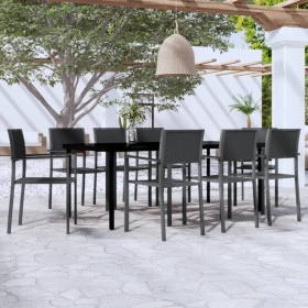 Garden dining set 9 pieces black by vidaXL, Garden sets - Ref: Foro24-3099268, Price: 623,40 €, Discount: %