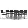 Juego de comedor para jardín 9 piezas negro de vidaXL, Conjuntos de jardín - Ref: Foro24-3099268, Precio: 623,40 €, Descuento: %