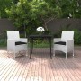 Garten Esstischgarnitur 3 Stück und Kissen Kunststoff Rattan & Glas von vidaXL, Gartensets - Ref: Foro24-3099745, Preis: 279,...