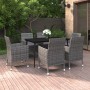 Garten-Essgruppe 7-teilig und Kissen aus synthetischem Rattan und Glas von vidaXL, Gartensets - Ref: Foro24-3099742, Preis: 5...