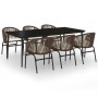 7-piece brown garden dining set by vidaXL, Garden sets - Ref: Foro24-3099249, Price: 801,00 €, Discount: %