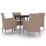 Set comedor de jardín 5 pzas y cojines ratán sintético y vidrio de vidaXL, Conjuntos de jardín - Ref: Foro24-3099752, Precio:...