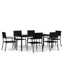 Juego de comedor para jardín 7 piezas negro de vidaXL, Conjuntos de jardín - Ref: Foro24-3099581, Precio: 396,21 €, Descuento: %