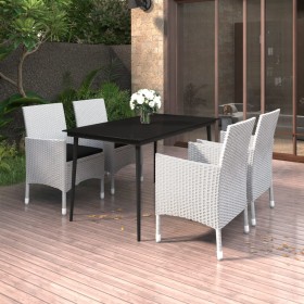 Garten Esstischgarnitur 5 Stück und Kissen aus synthetischem Rattan und Glas von vidaXL, Gartensets - Ref: Foro24-3099747, Pr...